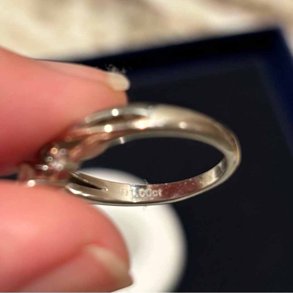 Elegant Two Toned Moissanite Ring - Picture 6 of 7
